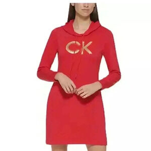 Calvin Klein Long Sleeve Hoodie Dress